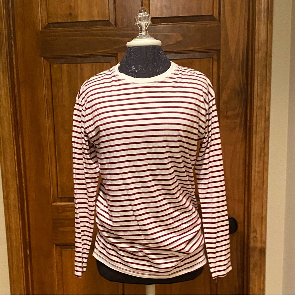 ASOS Red and White Striped Long Sleeve Tee